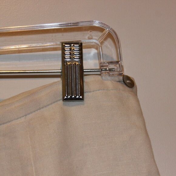 Sandro Vintage White Linen High Rise Straight Leg Trousers Pants Women's Size 12 - Picture 7 of 15